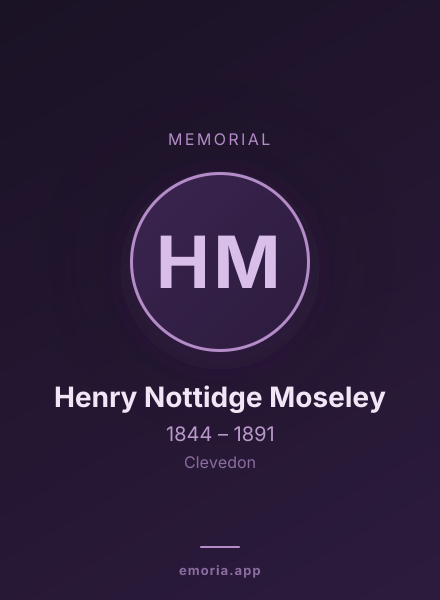 Memorial portrait of Henry Nottidge Moseley