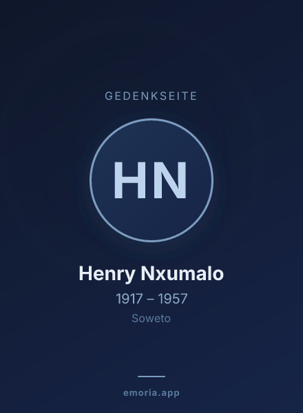 Gedenkportrait von Henry Nxumalo