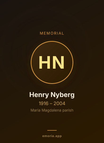Memorial portrait of Henry Nyberg