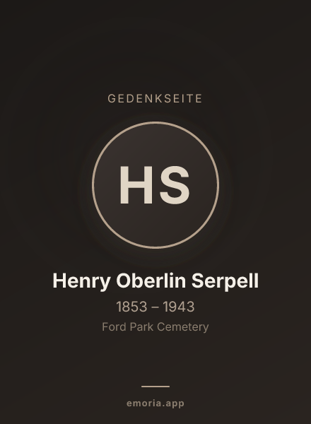 Gedenkportrait von Henry Oberlin Serpell