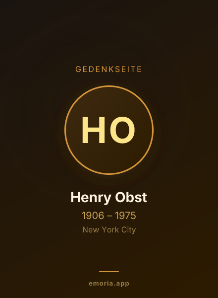 Gedenkportrait von Henry Obst