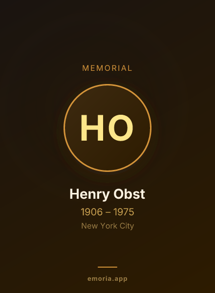 Memorial portrait of Henry Obst