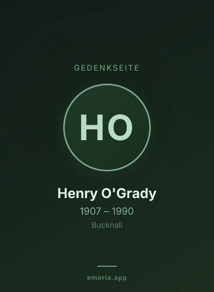 Gedenkportrait von Henry O'Grady
