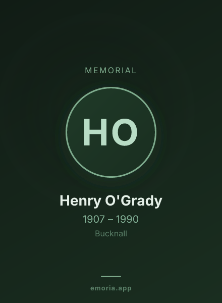 Memorial portrait of Henry O'Grady