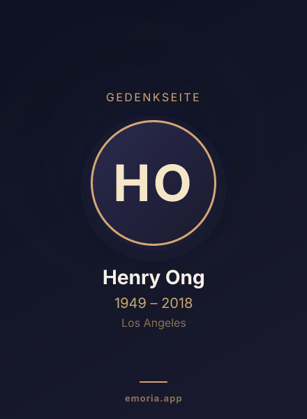 Gedenkportrait von Henry Ong