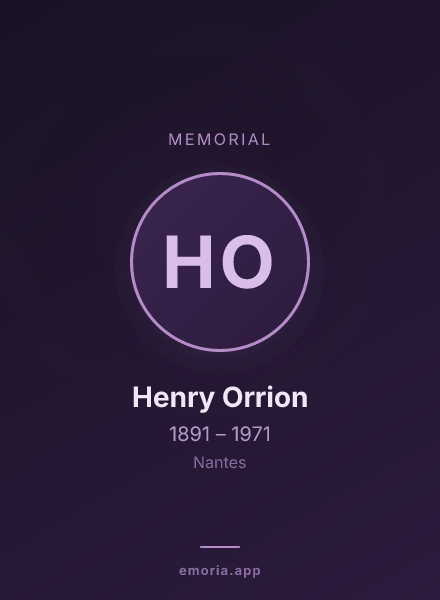 Memorial portrait of Henry Orrion