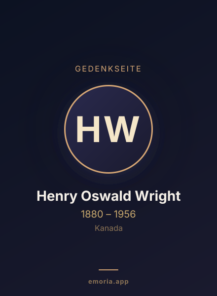 Gedenkportrait von Henry Oswald Wright