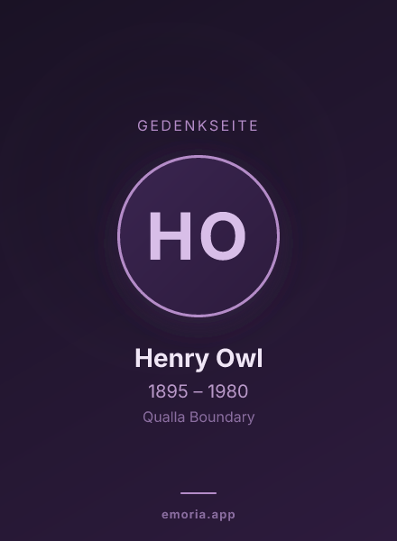 Gedenkportrait von Henry Owl