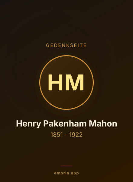 Gedenkportrait von Henry Pakenham Mahon