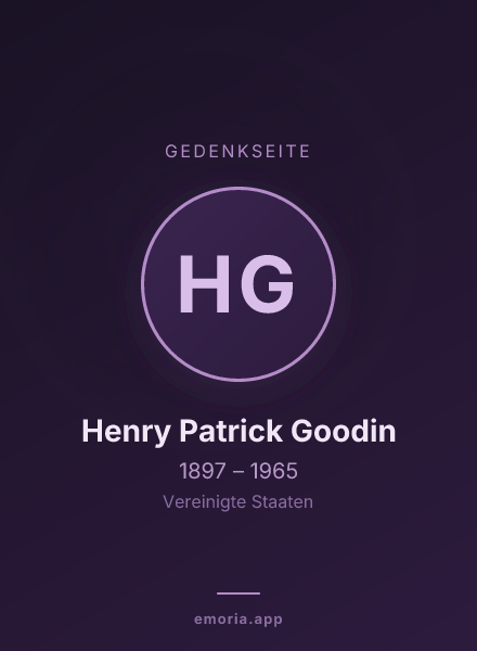 Gedenkportrait von Henry Patrick Goodin