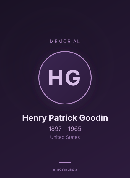 Memorial portrait of Henry Patrick Goodin