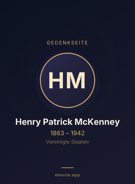 Gedenkportrait von Henry Patrick McKenney