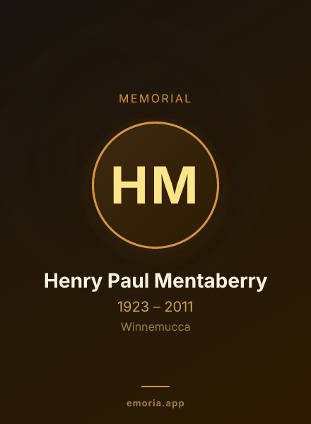 Memorial portrait of Henry Paul Mentaberry