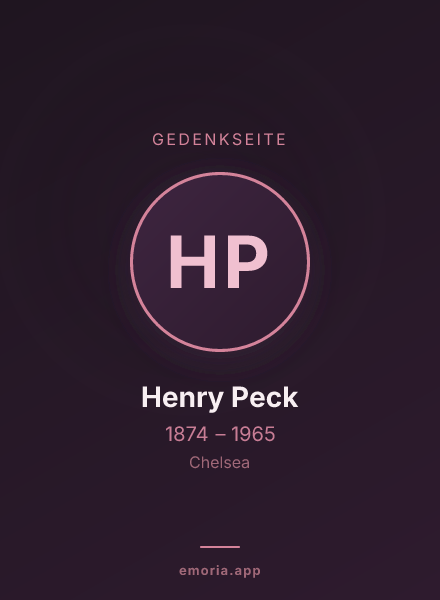 Gedenkportrait von Henry Peck