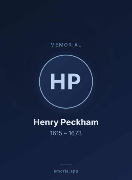 Memorial portrait of Henry Peckham
