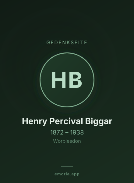 Gedenkportrait von Henry Percival Biggar