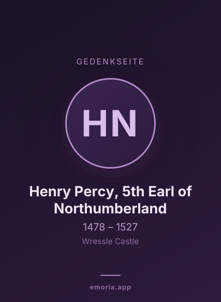 Gedenkportrait von Henry Percy, 5th Earl of Northumberland