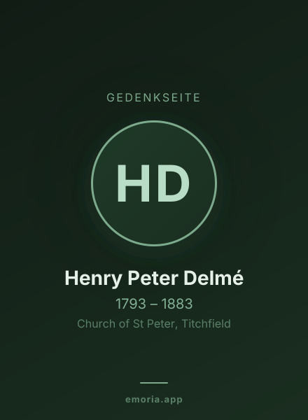Gedenkportrait von Henry Peter Delmé
