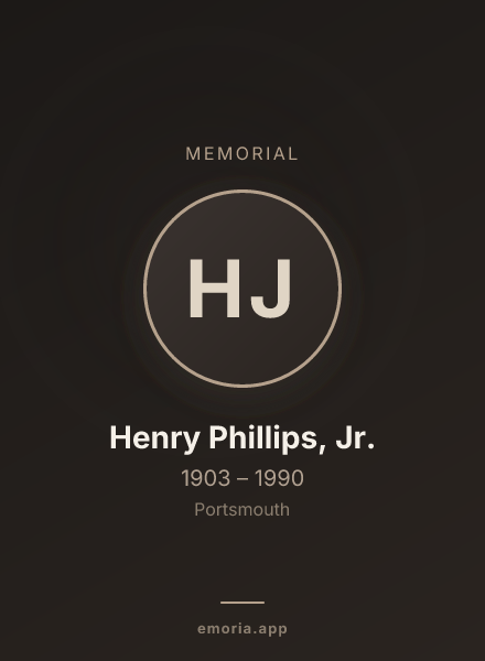 Memorial portrait of Henry Phillips, Jr.