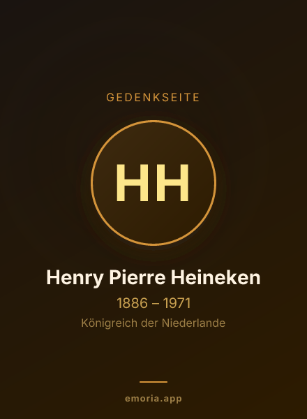 Gedenkportrait von Henry Pierre Heineken