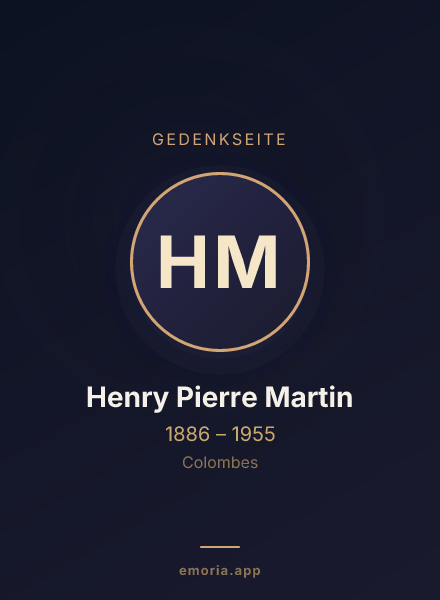 Gedenkportrait von Henry Pierre Martin