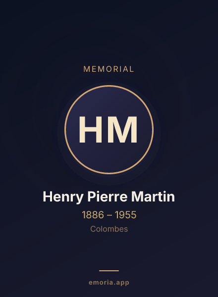 Memorial portrait of Henry Pierre Martin