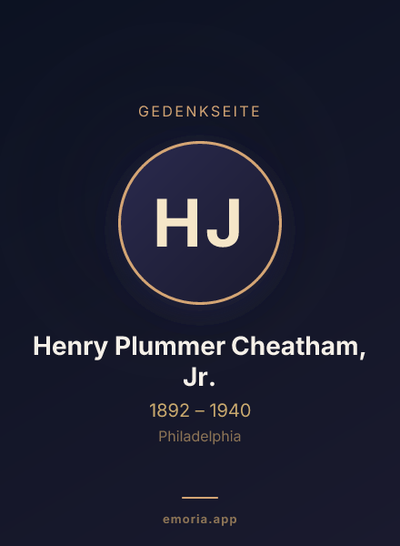 Gedenkportrait von Henry Plummer Cheatham, Jr.