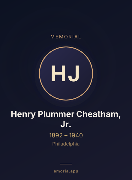 Memorial portrait of Henry Plummer Cheatham, Jr.