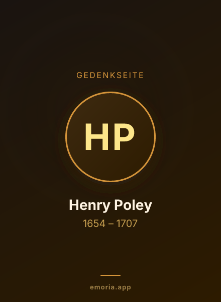 Gedenkportrait von Henry Poley