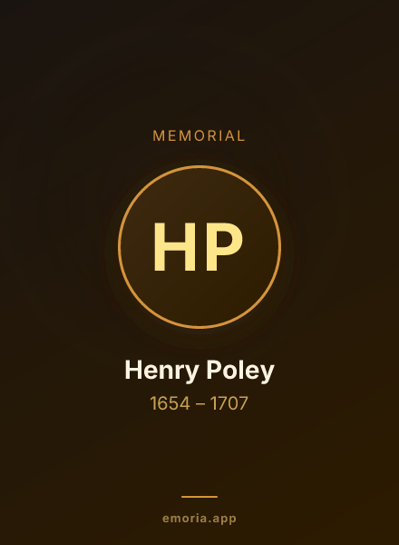 Memorial portrait of Henry Poley