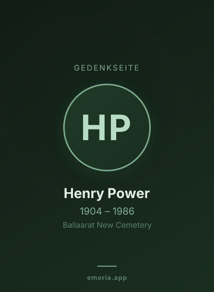 Gedenkportrait von Henry Power