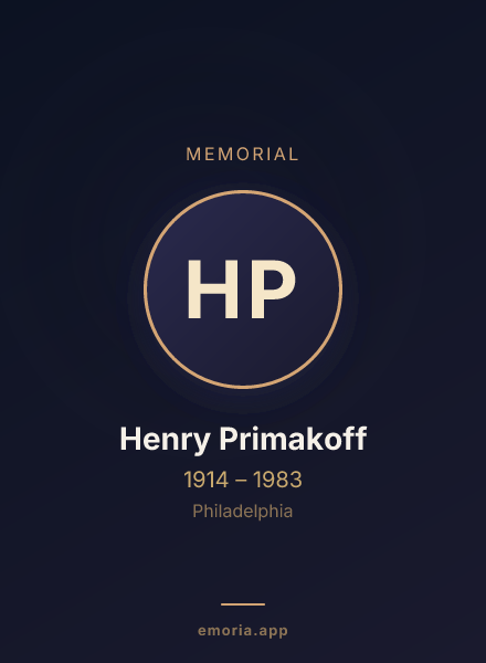 Memorial portrait of Henry Primakoff