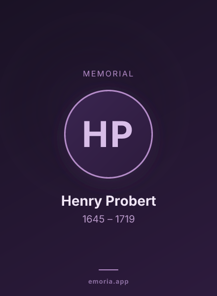 Memorial portrait of Henry Probert