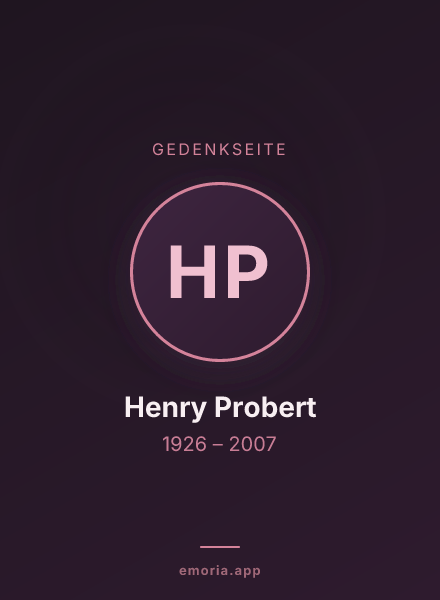 Gedenkportrait von Henry Probert