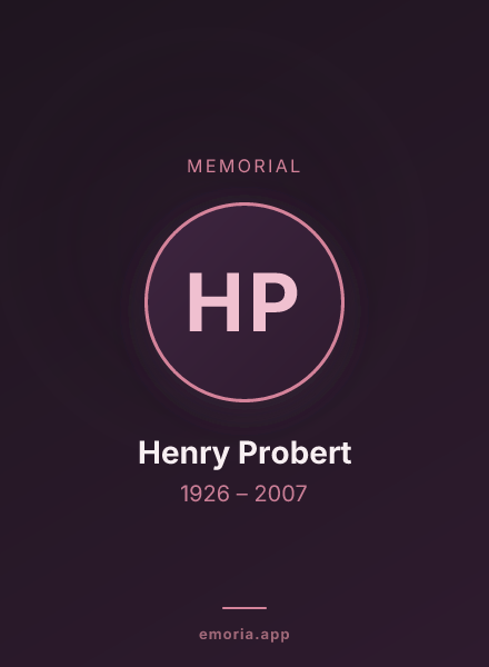 Memorial portrait of Henry Probert