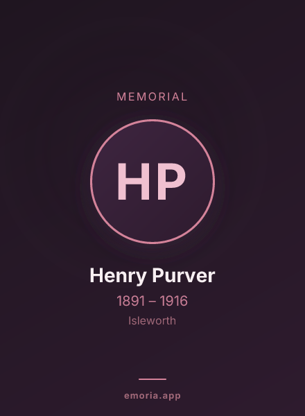 Memorial portrait of Henry Purver