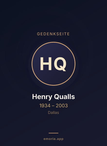 Gedenkportrait von Henry Qualls
