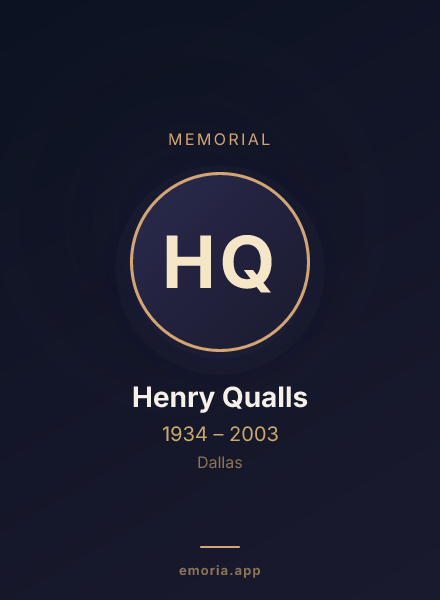 Memorial portrait of Henry Qualls