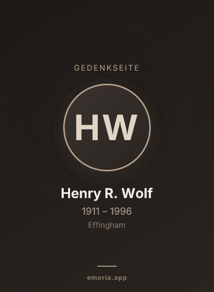 Gedenkportrait von Henry R. Wolf