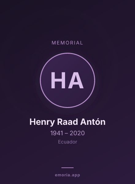 Memorial portrait of Henry Raad Antón