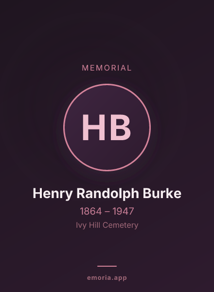 Memorial portrait of Henry Randolph Burke