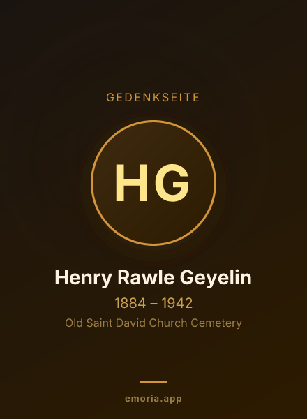 Gedenkportrait von Henry Rawle Geyelin
