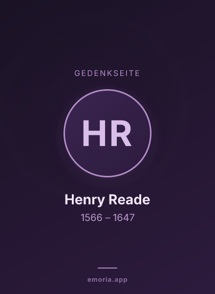 Gedenkportrait von Henry Reade