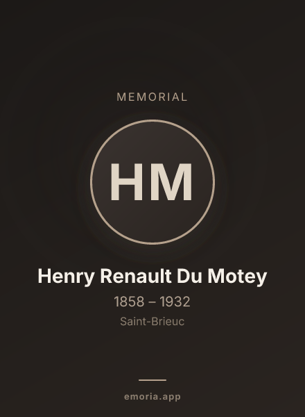 Memorial portrait of Henry Renault Du Motey