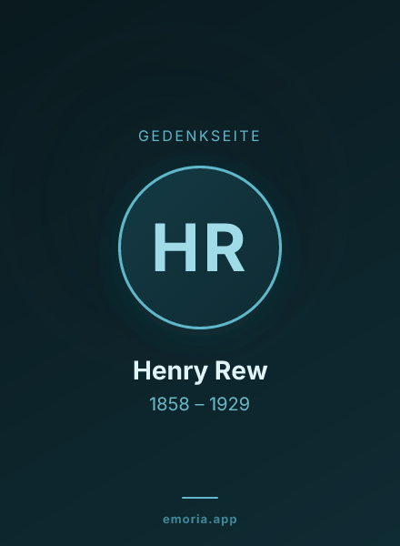 Gedenkportrait von Henry Rew