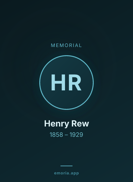 Memorial portrait of Henry Rew