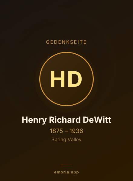 Gedenkportrait von Henry Richard DeWitt