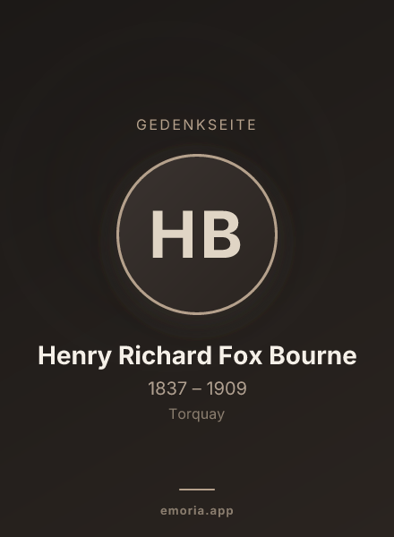 Gedenkportrait von Henry Richard Fox Bourne
