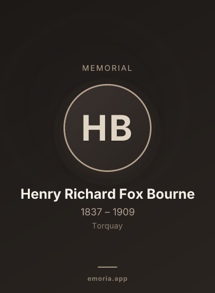 Memorial portrait of Henry Richard Fox Bourne
