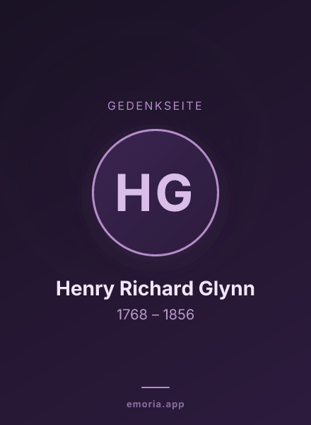 Gedenkportrait von Henry Richard Glynn